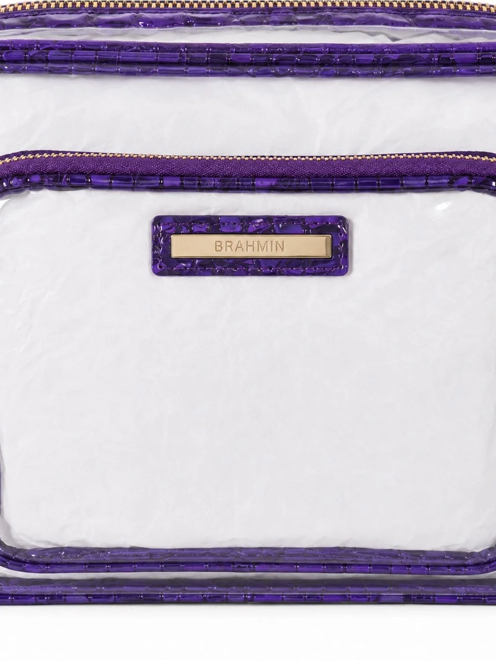 Brahmin Shea Royal Purple Seagate Clear Stadium Crossbody Bag New